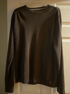 Izod Brown Crewneck Thermal Sweater